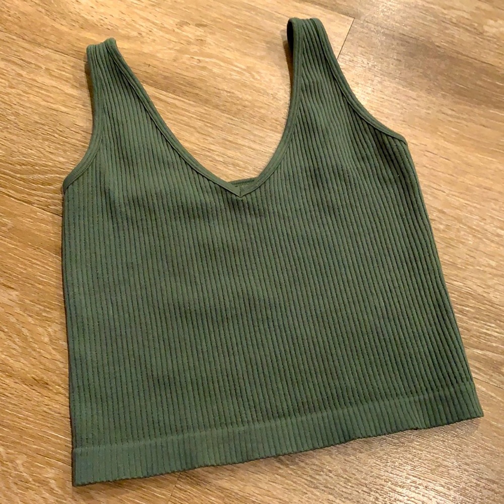 Free people military green layering tank M/L
